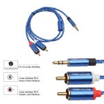 C�ble audio rca vers 3. 5, jack 3. 5mm, pour amplificateur dj, caisson de basses, m�langeur audio, dvd, ...