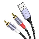 Cble audio rca vers usb, usb 2. 0 vers 2rca mle y splitter cable en nylon tress, stro convertisseur ...
