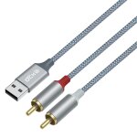 Câble audio rca vers usb de 4 pieds type a vers 2 rca mâle 2rca y répartiteur en nylon tressé interface ... Câble audio rca vers usb de 4 pieds type a vers 2 rca mâle 2rca y répartiteur en nylon tressé interface ...