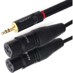 C�bles audio de r�partiteur de microphone de 3, 5 mm � 2xlr, c�ble de microphone audio d'interconnexion ...