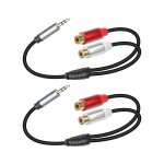C�ble audio st�r�o 3, 5 mm vers 2 rca c�ble adaptateur, c�ble s�parateur st�r�o auxiliaire 1 / 8 m�le ...