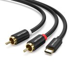 Cble audio usb type c vers 2rca, usb c vers 2 male y rca jack audio line, adaptateur audio pour haut ...