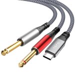 Câble audio usb c vers 6, 35mm, répartiteur audio en y usb c vers câble double ts mono pour smartphone, ... Câble audio usb c vers 6, 35mm, répartiteur audio en y usb c vers câble double ts mono pour smartphone, ...