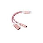 Cble audio vers 2 en 1 type c jack 3. 5mm, 1 pice, adaptateur pour couteurs, convertisseur rcepteur ...