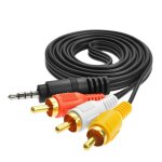 Câble audio et vidéo 3. 5mm jack mâle vers 3 rca, câble av 3rca pour boîtier tv, dvd, cd, haut parleur ... Câble audio et vidéo 3. 5mm jack mâle vers 3 rca, câble av 3rca pour boîtier tv, dvd, cd, haut parleur ...