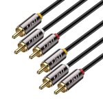 Cble audio / vido 3 rca, stro plaqu or de 3 rca mle  3 rca mle, pour amplificateurs, chanes ...