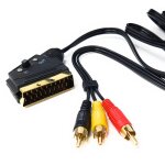 Cble audio et vido commable pritel vers 3 x rca 1, 5 m - compatible avec tv, dvd, magntoscopes et ...