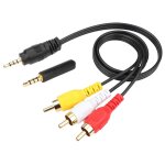 Cable av jack video, cable audio video 3. 5, auxiliaire rouge blanc jaune 3, 5 vers 3rca, pour smartphones, ...