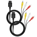 Cble av rca audio vido pour console de jeux nintendo snes n64 gamecube gc - 2pcs
