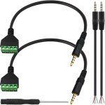 Câble borne à vis 3, 5mm 1 / 8 pouce stéréo audio trrs mâle jack à 4 broches pôles bornier écouteur balun ... Câble borne à vis 3, 5mm 1 / 8 pouce stéréo audio trrs mâle jack à 4 broches pôles bornier écouteur balun ...