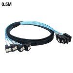 Cble de carte mre sata 3. 0 90 degrs mini sas 6gbps 4 sata vers 4 sata mle vers mle 7 broches ssd ...