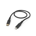 Cble de charge  flexible , usb - c - lightning, 1, 5 m, silicone, noir