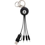 Câble de charge multiple link up, thème 8 ball, avec porte - clé, 4 câbles de charge, usb, type - c, ... Câble de charge multiple link up, thème 8 ball, avec porte - clé, 4 câbles de charge, usb, type - c, ...