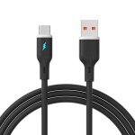 C�ble de charge rapide usb type - c 66w pour t�l�phones mobiles - cordon de donn�es en silicone le noir ...