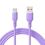C�ble de charge rapide usb type - c 66w pour t�l�phones mobiles - cordon de donn�es en silicone violet ...