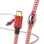 Cble de charge  reflective , usb - c - usb - c, 1, 5 m, nylon, rouge