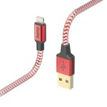 Cble de charge  reflective , usb - a - lightning, 1, 5 m, nylon, rouge