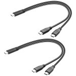 C�ble de charge usb c court 2 en 1, charge rapide 3a, usb c vers double port usb c, compatible avec les ...