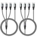 Cble chargeur multi embout, [1. 8m] chargeur 3 en 1 cble cable usb c vers lightning avec ip micro usb ...