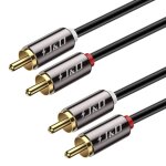 Cble cinch 2 rca, cble audio stro plaqu or de 2 rca mle  2 rca mle, compatible avec platine cd ...