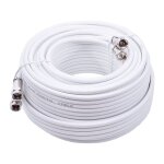 Cble coaxial pour antenne satellite tv de 50 m mtr twin 2x19 vatc blanc diamtre 7mm