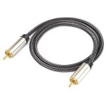 C�ble coaxial rca vers rca m�le, 3m / 5m, c�ble audio st�r�o, en nylon, pour t�l�vision, amplificateur ...