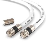 Cble coaxial rg6 15m avec connecteurs  compression - cble antenne tv numrique, satellite, rallonge ...