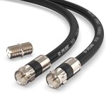 Cble coaxial rg6 15m avec connecteurs  compression ¿ cble antenne tv numrique, satellite, rallonge ...