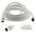 Câble coaxial tv 3c2v 1. 5m - prolongateur coaxial rf nickelé pour prise d'antenne smart u - hd tv, boîtier ... Câble coaxial tv 3c2v 1. 5m - prolongateur coaxial rf nickelé pour prise d'antenne smart u - hd tv, boîtier ...