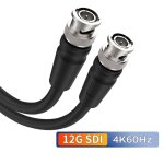 Cble coaxial vido pour moniteur de camra, 3g - sdi, bnc vers bnc mle, 75 - 5, 12g, 4k, 60hz, 1080, ...