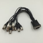 C�ble de connecteur audio / vid�o vga 15 broches, 3 rang�es m�le � 8 bnc 4 rca femelle