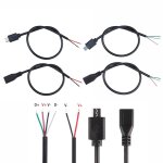 C�ble connecteur de charge micro usb 2. 0 a jack femelle m�le, 4 broches, 2 broches, 4 fils, donn�es, ...