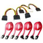 C�bles de connexion de disque dur ssd / sata iii (1x4 broches � double c�ble de r�partiteur d'alimentation ...