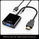 Cble de conversion hdmi vers vga hd, adaptateur hdtv vers vga, moniteur, projecteur d'ordinateur hd ...