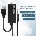 Cble convertisseur audio usb 2. 0 en fiber optique / coaxial, 3. 5mm, haute fidlit, transmission stable, ...