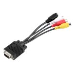 C�ble de convertisseur vga vers sortie vid�o, vga svga vers s - video, 3 rca femelle, adaptateur s - ...