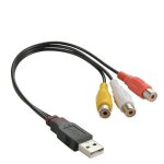 Câble convertisseur vidéo av a / v usb 2. 0 mâle vers 3 rca rvb femelles pour tv hd et pc Câble convertisseur vidéo av a / v usb 2. 0 mâle vers 3 rca rvb femelles pour tv hd et pc