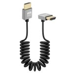 C�ble court spiral� hdmi vers hdmi 4k 90 degr�s, angle descendant, hdmi2. 0 haute vitesse 18 gbps, prise ...