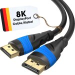 Cble displayport 8k ¿ 2m cble dp, dvelopp en allemagne ¿ disponible en 0, 5 - 10m (display port ...