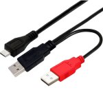 Cble de donnes de type y pour imprimante  disque dur mobile 0. 8m double tte usb - b usb 2. 0 micro ...