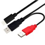 Cble de donnes de type y pour imprimante  disque dur mobile 0. 8m double tte usb - b usb 2. 0 micro ...