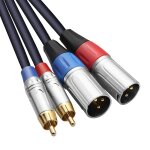 Cble double rca vers xlr, 2 rca vers 2 xlr mle connexion audio stro hifi cble de microphone cble ...