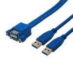 C�ble double usb 3. 0 m�le femelle avec vis, c�ble d'extension, c�ble usb 3. 0 m�le femelle pour panneau ...