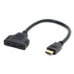 Cble doubleur convertisseur port hdmi 1080p mle vers 2 port hdmi femelle noir pour tv led lg 55qned82 ...