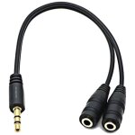 Cable doubleur jack 3. 5mm vers 2x jack 3. 5mm mf, 0. 10 / 0. 20m noir dbmf - j35. 2xj35 - 0002bk