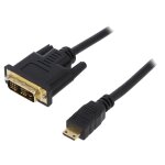 Cable dvi - d - 18 + 1 - male mini hdmi male 2m - noir
