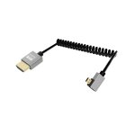 C�ble enroul� 4k micro hdmi vers hdmi 2. 2ft, c�ble hdmi vers micro hdmi spiral� � ressort, c�ble court ...
