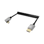 C�ble enroul� 4k micro hdmi vers hdmi 2. 2ft, c�ble hdmi vers micro hdmi spiral� � ressort, c�ble court ...