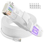 Cable ethernet 10m, plat cat 6 intrieur cable rj45 10m cable rseau haut dbit 1000mbps 250mhz, utp ...