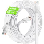 Cable ethernet 15m cat 6, plat cable rj45 15m blanc haut dbit cble rseau, utp cable internet exterieur ...